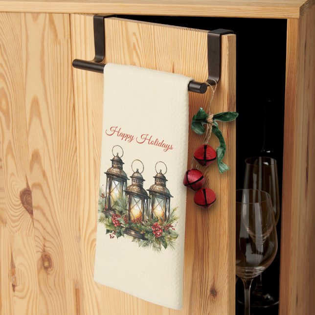 Paño De Cocina Felices Fiestas Linternas de Invierno (Subido por el creador)