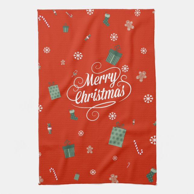 Paño De Cocina Felices Navidad (Vertical)