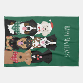 Paño De Cocina Felices Pawlidays Cute Navidades