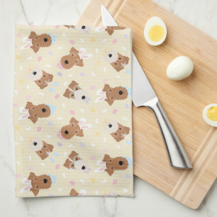 Paño De Cocina Felices Perros del Terrier Gales de Pascua