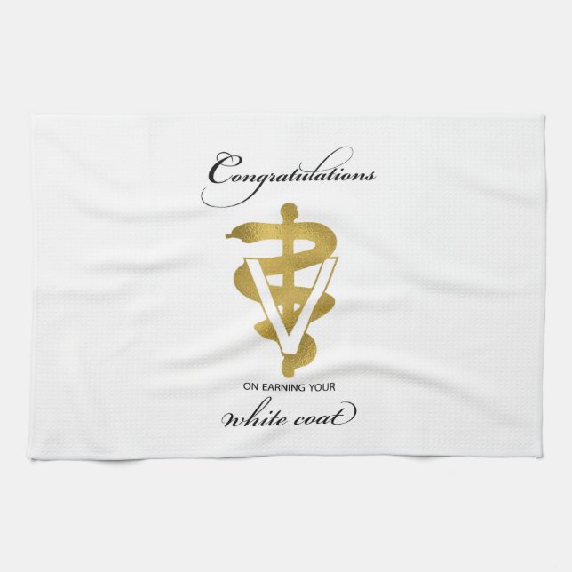 Paño De Cocina Felicitaciones a la ceremonia veterinaria de la ba (Horizontal)