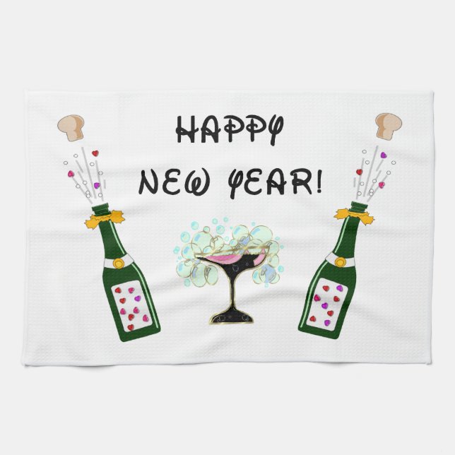 Paño De Cocina Feliz Año Nuevo (Horizontal)