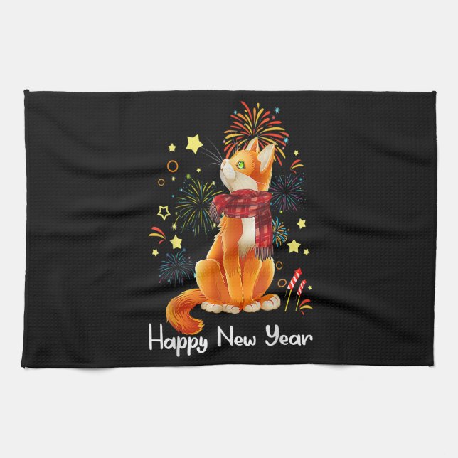 Paño De Cocina Feliz Año Nuevo 2023 Gracioso Feliz Año Nuevo (Horizontal)