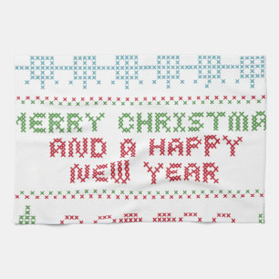 Paño De Cocina feliz año nuevo feliz de navidad