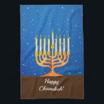 Paño De Cocina ¡Feliz Chanukah! Menorah<br><div class="desc">¡Feliz Chanukah! Toalla de cocina Menorah Editar texto para personalizar</div>