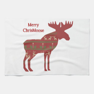 Paño De Cocina Feliz Chris Moose Navidades divertidos Moose Anima