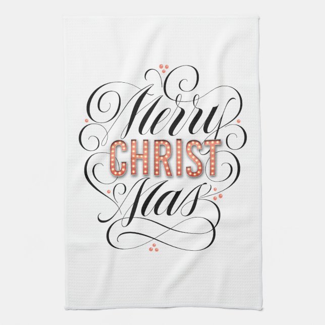 Paño De Cocina Feliz CRISTOmas cristiano Jesucristo Caligrafía (Vertical)