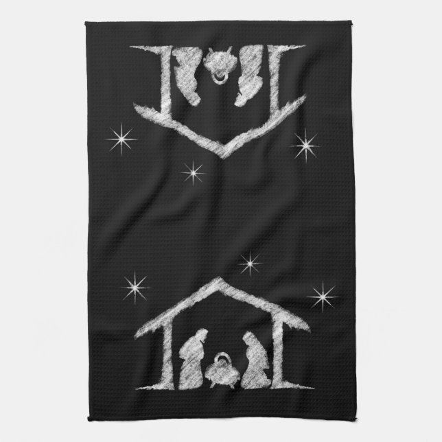 Paño De Cocina Feliz CRISTOmas Natividad cristiana en el tablero (Vertical)