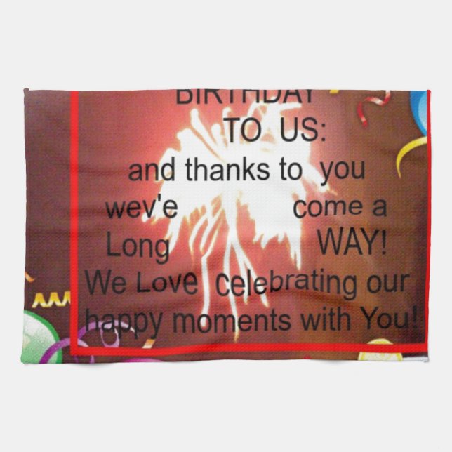 Paño De Cocina Feliz cumpleaños a la imprenta de arte estadounide (Horizontal)