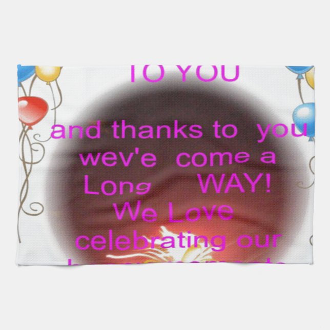 Paño De Cocina Feliz cumpleaños a tu arte Imprimir (Horizontal)