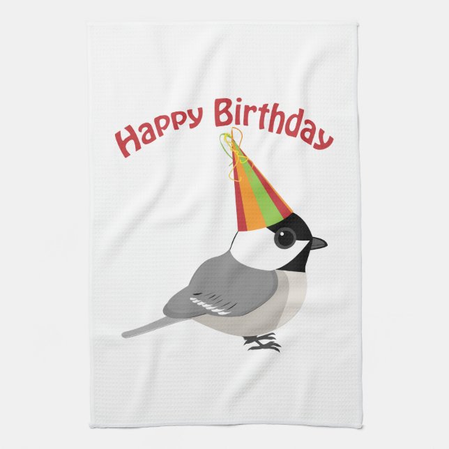 Paño De Cocina Feliz cumpleaños Chickadee (Vertical)