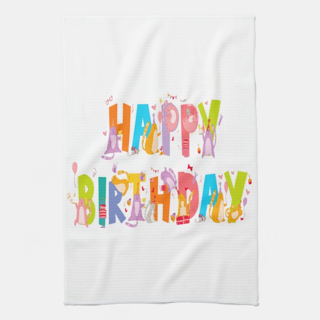 Paño De Cocina Feliz cumpleaños, divertida celebración del cumple (Vertical)