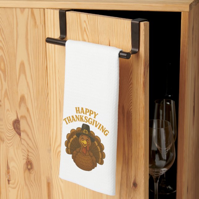 Paño De Cocina Feliz Día de Acción de Gracias Turquía (Pliegue de tercios)