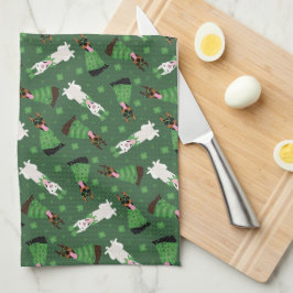 Paño De Cocina Feliz Día de San Patrón Perros Dobermann