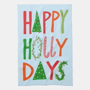 Paño De Cocina FELIZ DÍAS DE SALUD Dulces Navidades de Navidad