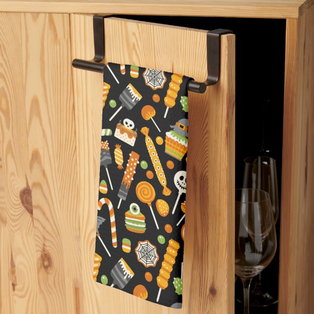 Paño De Cocina Feliz dulce de Halloween (Pliegue de tercios)