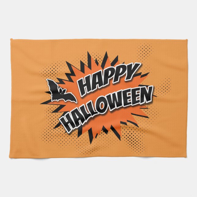Paño De Cocina Feliz Halloween (Horizontal)