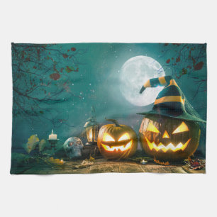 Paño De Cocina Feliz Halloween Art Gracioso Jack O Lantern Hallow