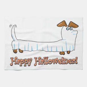 Paño De Cocina Feliz Halloween Dachshund