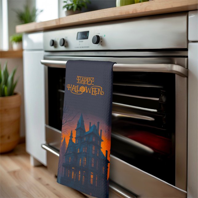 Paño De Cocina Feliz Halloween Hauned Mansion House Halloween (Subido por el creador)