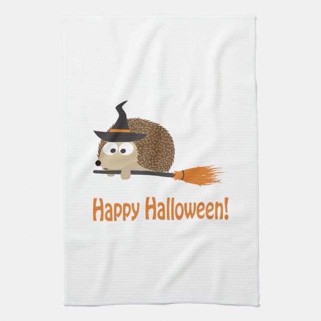 Paño De Cocina ¡Feliz Halloween! Hedgehog Witch (Vertical)