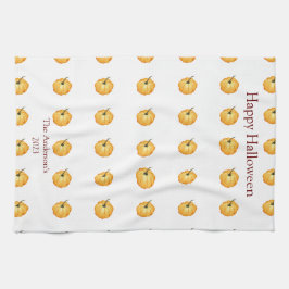 Paño De Cocina Feliz Halloween linda calabaza naranja