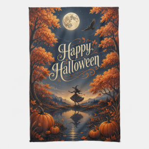Paño De Cocina Feliz Halloween Otoño Encantado Calabaza