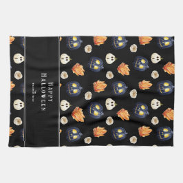 Paño De Cocina Feliz Halloween Spooky Samhain Pumpkins Crystals