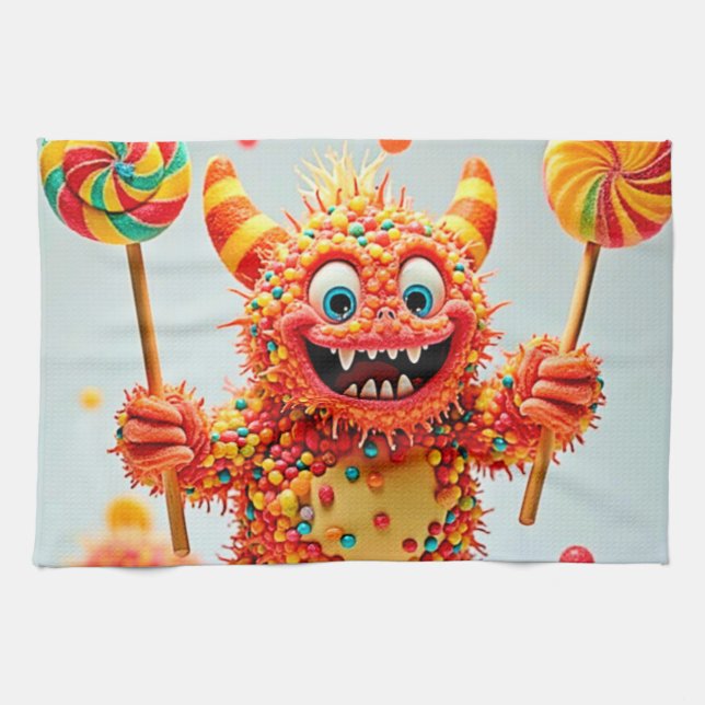 Paño De Cocina Feliz Monster Candy Delight Design (Horizontal)
