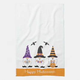 Paño De Cocina Feliz Naranja púrpura de Halloween Gnomes