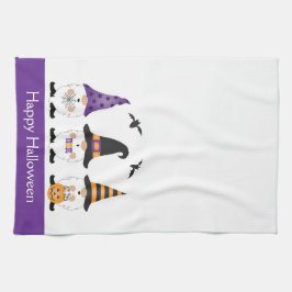 Paño De Cocina Feliz Naranja púrpura de Halloween Gnomes