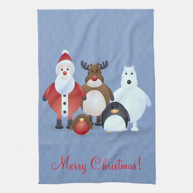 Paño De Cocina Feliz Navidad (Vertical)