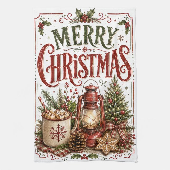 Paño De Cocina Feliz Navidad (Vertical)