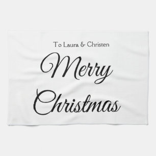 Paño De Cocina Feliz Navidad añadir nombre texto regalo personali