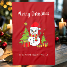 Feliz Navidad Árbol Vintage Muñeco de Nieve Person