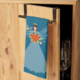 Paño De Cocina Feliz Navidad Blue Angel Stars Festividades del Co