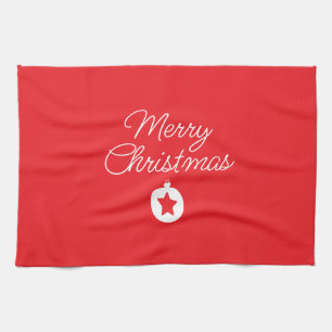 Paño De Cocina Feliz Navidad Clásica Única Llanura Minimalista