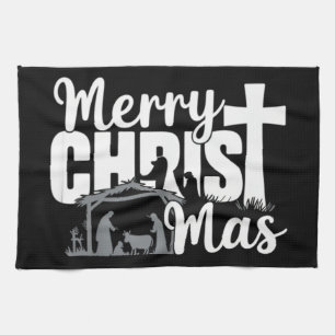 Paño De Cocina Feliz Navidad Cristiana Navidad Jesús Familia 