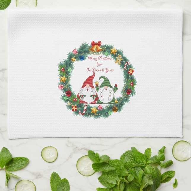 Paño De Cocina Feliz Navidad desde nuestro hogar a los tuyos en u (Doblado)