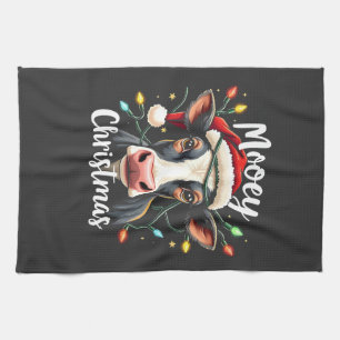 Paño De Cocina Feliz Navidad Divertida Vaca Amantes De Ganado 