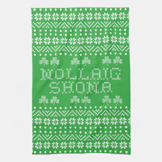 Paño De Cocina Feliz Navidad en gaélico irlandés Nollaig Shona