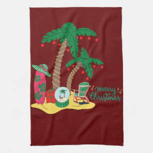 Paño De Cocina Feliz Navidad en la playa