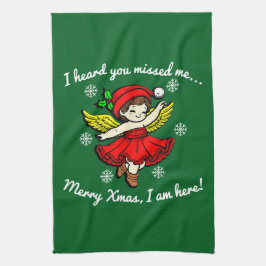 Paño De Cocina Feliz Navidad estoy aquí