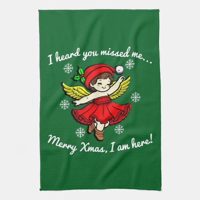 Paño De Cocina Feliz Navidad estoy aquí (Vertical)