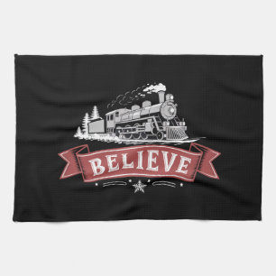 Paño De Cocina Feliz Navidad Express Polo Norte Navidad Santa