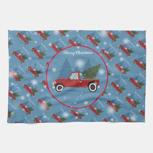 Paño De Cocina Feliz Navidad Feliz mejor regalo (Horizontal)