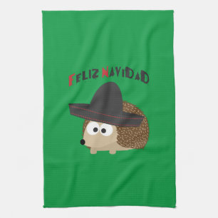 Paño De Cocina Feliz Navidad Hedgehog