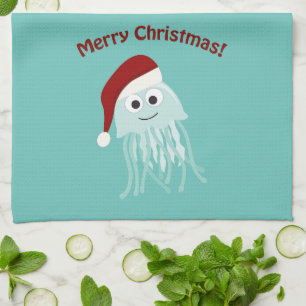 Paño De Cocina Feliz Navidad! Jellyfish