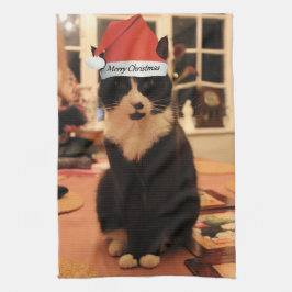 Paño De Cocina Feliz Navidad Kitty