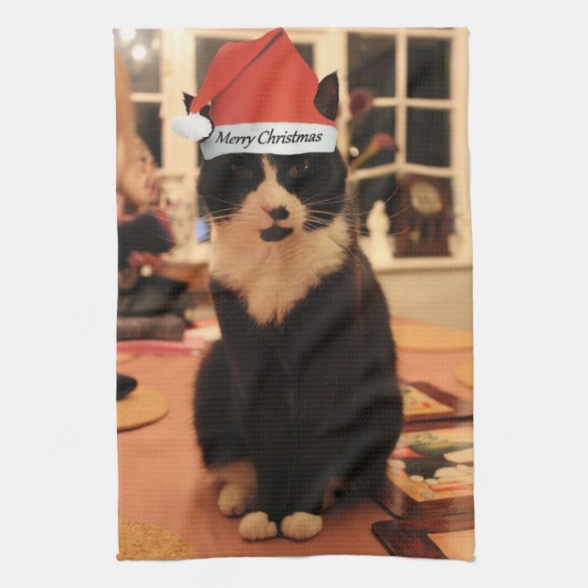 Paño De Cocina Feliz Navidad Kitty (Vertical)
